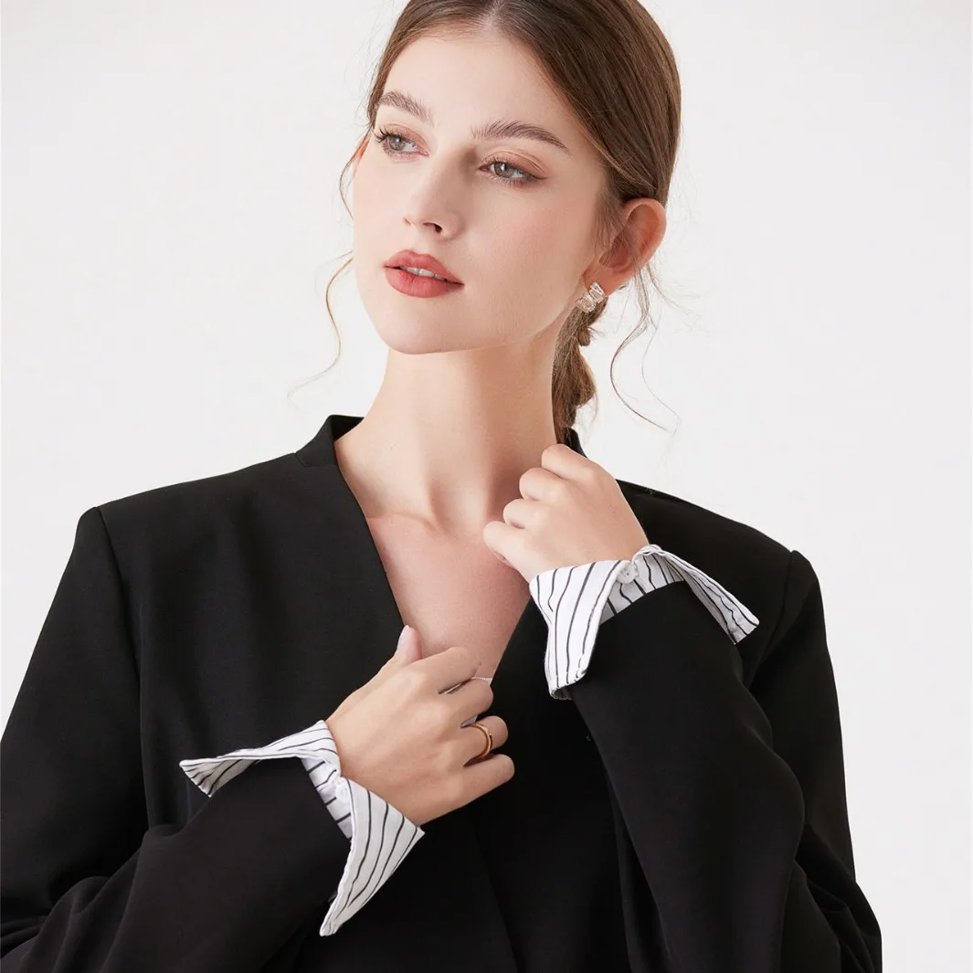 유니섹스 남녀 공용 스트라이프 탈부착 셔츠 가짜 커프스 슬리브 편안한 장식용 가짜 손목 슬리브 가짜 손목 커프스