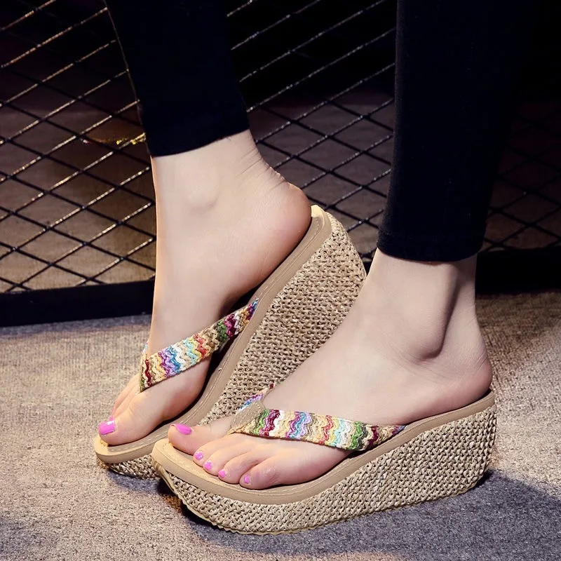 Shoes for Women Roman Flip Flops Sandals Thick Platform Trend Slides Outside Woman Slippers Non Slip Summer Luxury Shoe Trend