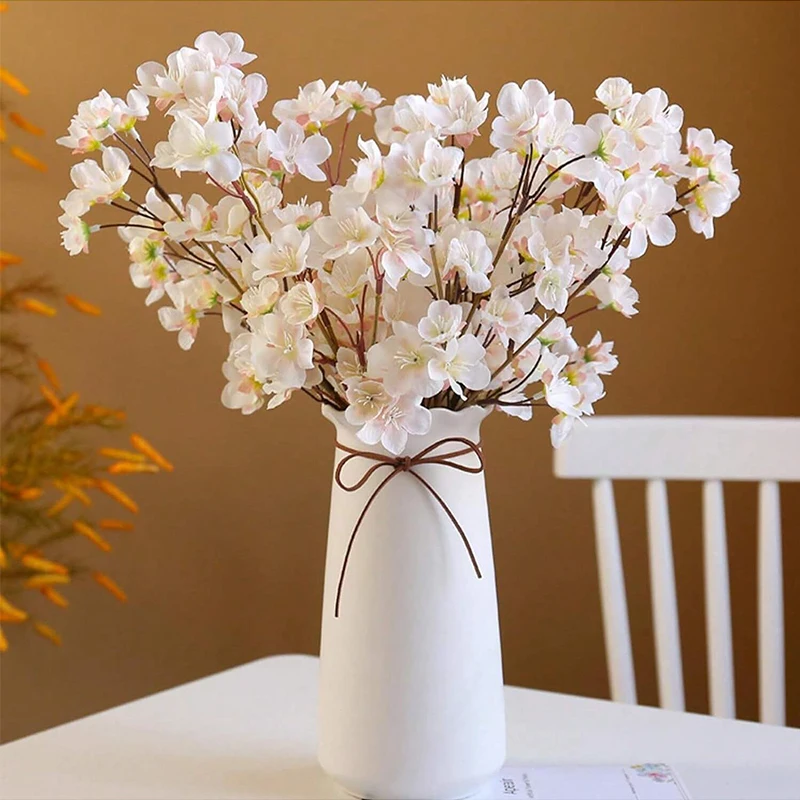 Künstliche Blumen Seiden-Pfirsichblüten Frühlingsdekoration Künstliches Arrangement für Zuhause Hochzeit Brauttisch Party Garten Hof DIY Geschenke