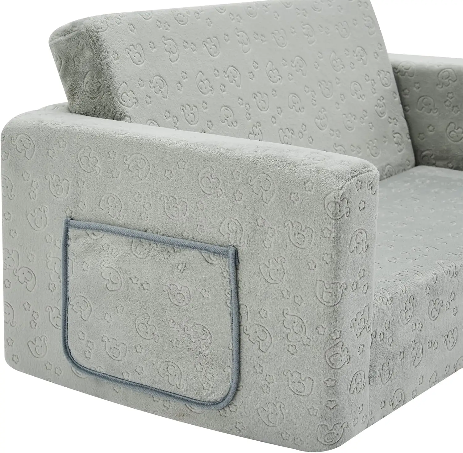 Children's 2-in-1 Convertible Sofa Bed with Plush Fabric, Foldable Lounger for Kids' Rooms