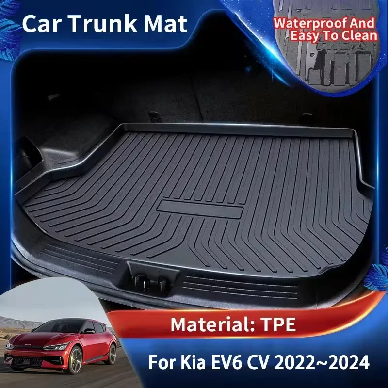 

For Kia EV6 CV 2022~2024 2023 GT Line TPE Car Boot Liner Cargo Rear Trunk Mat Luggage FLoor Tray Waterproof Carpet Auto Parts