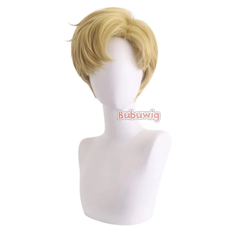 CyBubuwig 합성 머리 하루카 텐오우 세일러 천왕성 코스프레 가발 여성 짧은 스트레이트 28cm 금발 파티 가발 내열성