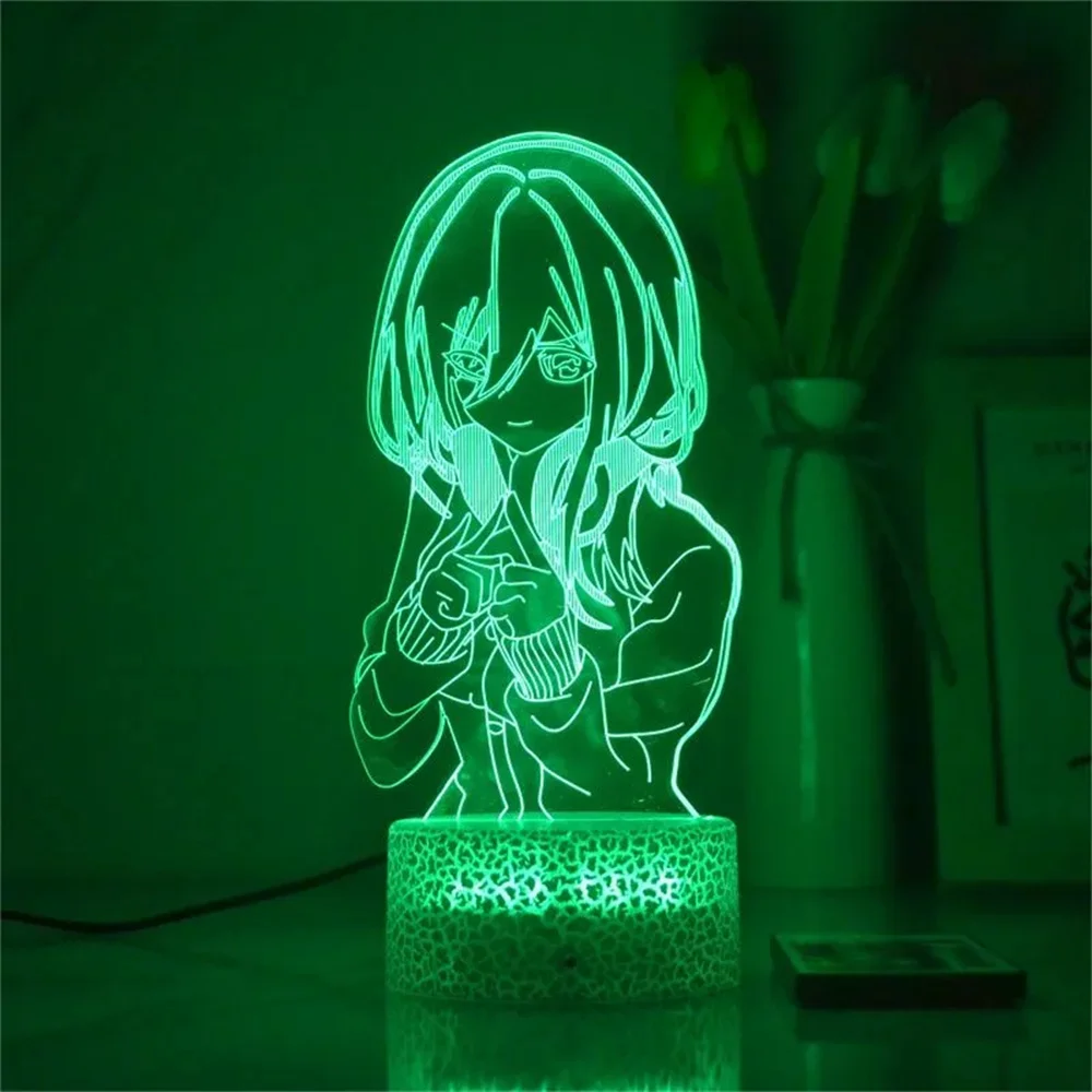 Lampka nocna 3d Figurka anime Nakano Ichika Lampa stołowa Nakano Miku Akrylowa lampka nocna LED do dekoracji sypialni Prezenty urodzinowe