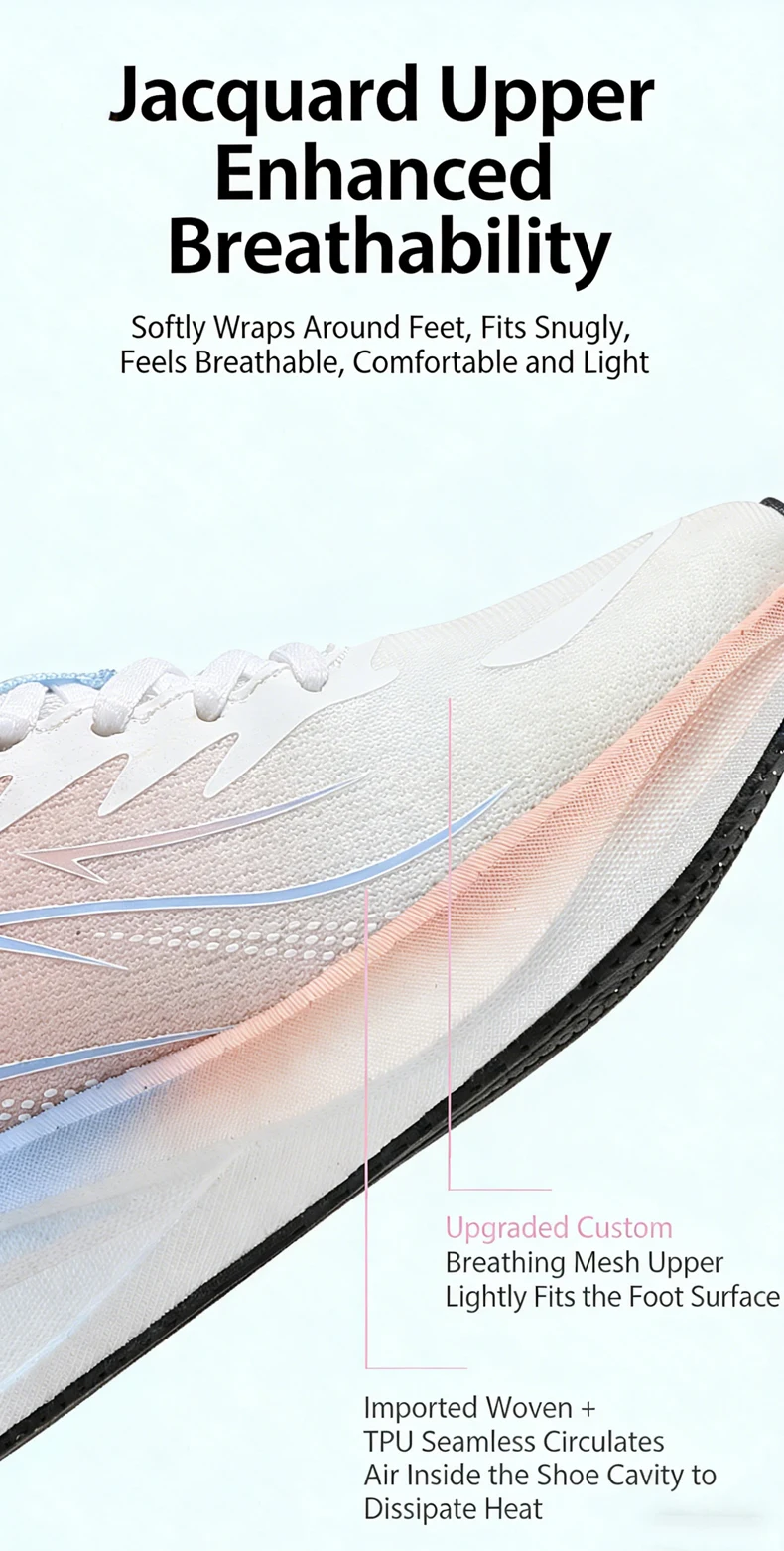 Atmungsaktive Damen-Laufschuhe, modische, lässige Schnür-Sneaker, weiß, leicht, bequem, für Outdoor-Sportarten – Detail 5