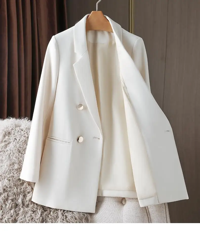

Blazer Oversize Women Women'S Summer Suit Feelings Sensitive Trim Drilling Fiber Interviews Students O-Neck Womans Mid-Long