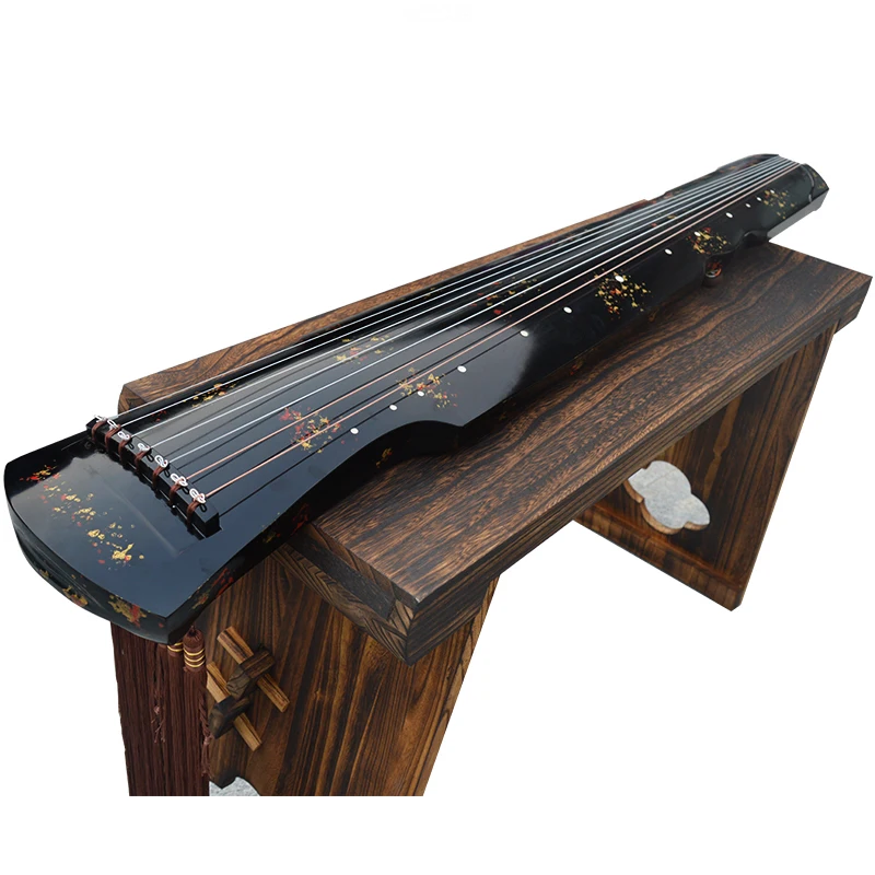 Chinese Guqin Style Lyre 7 Strings Ancient Zithers Chinese Musical Instruments Zither Guqin Send Study Books