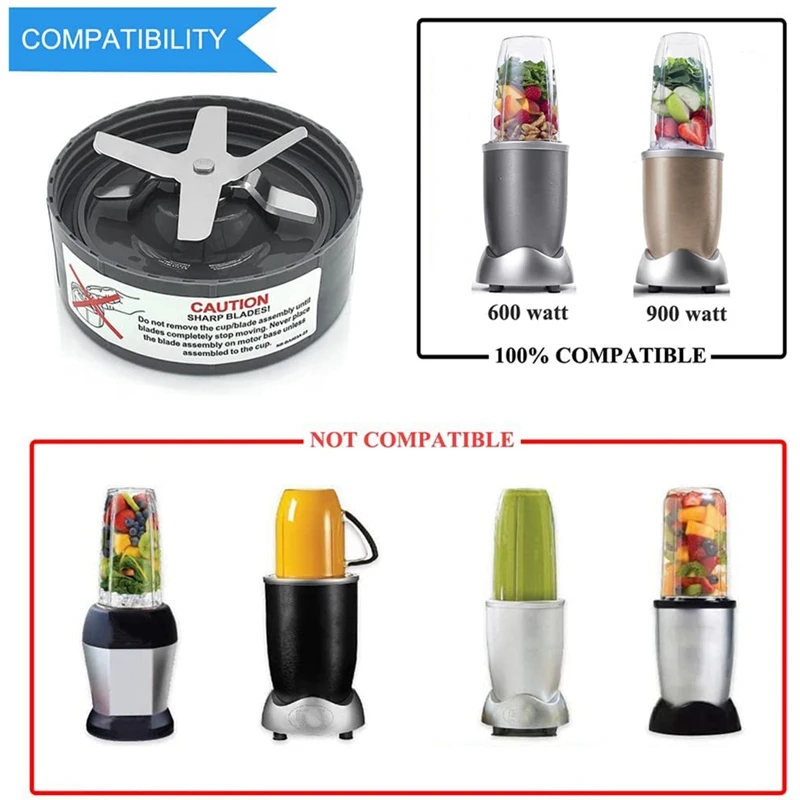 2แพ็คเปลี่ยน Juicer ใบมีดสำหรับ Nutribullet 600W / Pro 900W Extractor Nutrient Extractor Smoothie Maker อะไหล่