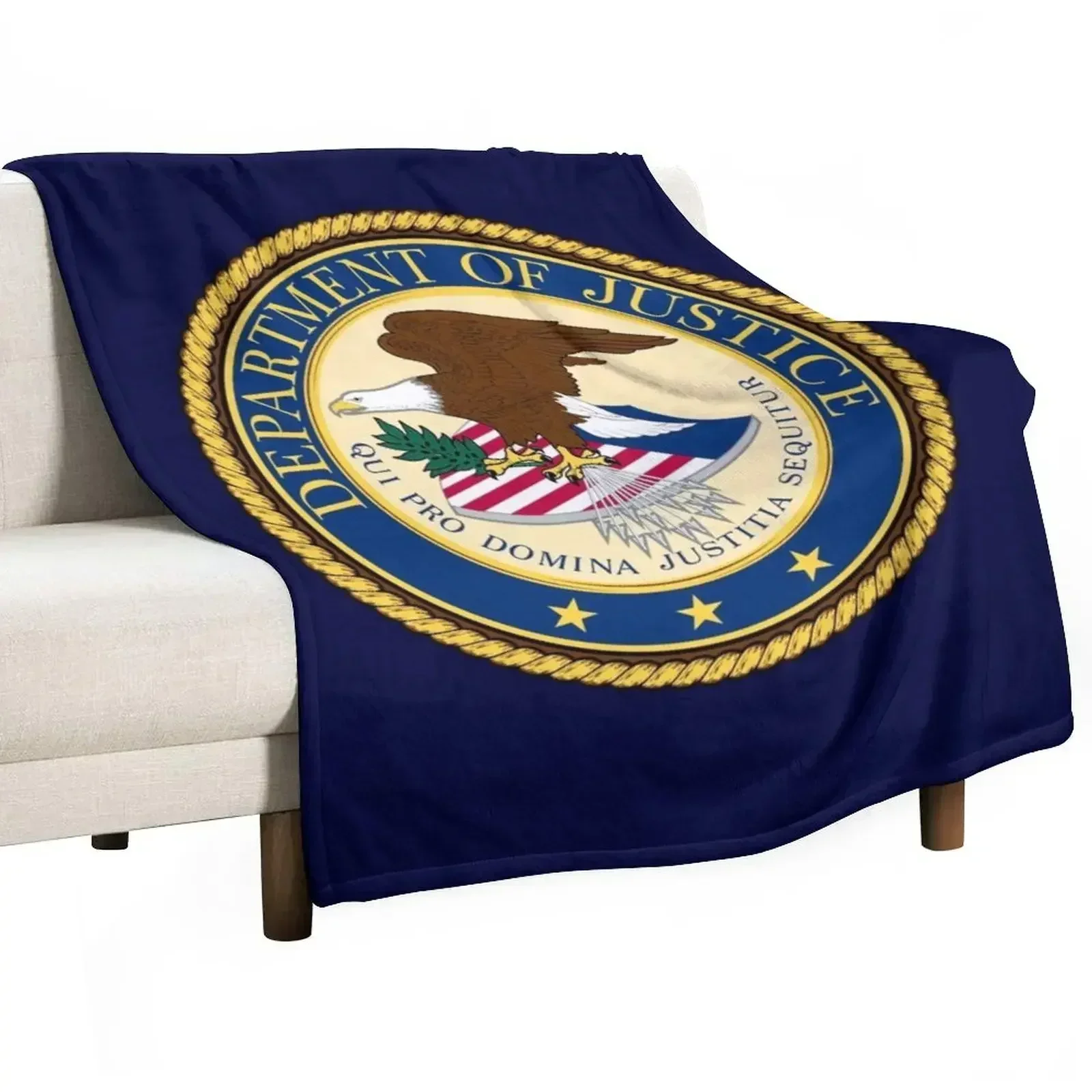 Плед с эмблемой Министерства юстиции США (DOJ SEAL) – мягкий, теплый, зимний, забавный подарок, персонализированный плед.