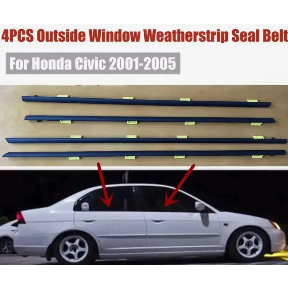 Car Outside Window Moulding Weatherstrip Seal Belt Weather Strip Plastic Trim for honda civic 2001 2002 2003 2004 2005 ES S5A