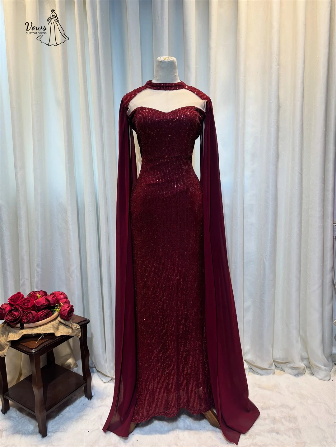 

Vows Ribbon Evening Dress Straight Custom Made Black Dresses Woman Elegant Woman Dress Sequins Dresses for Special Occasions