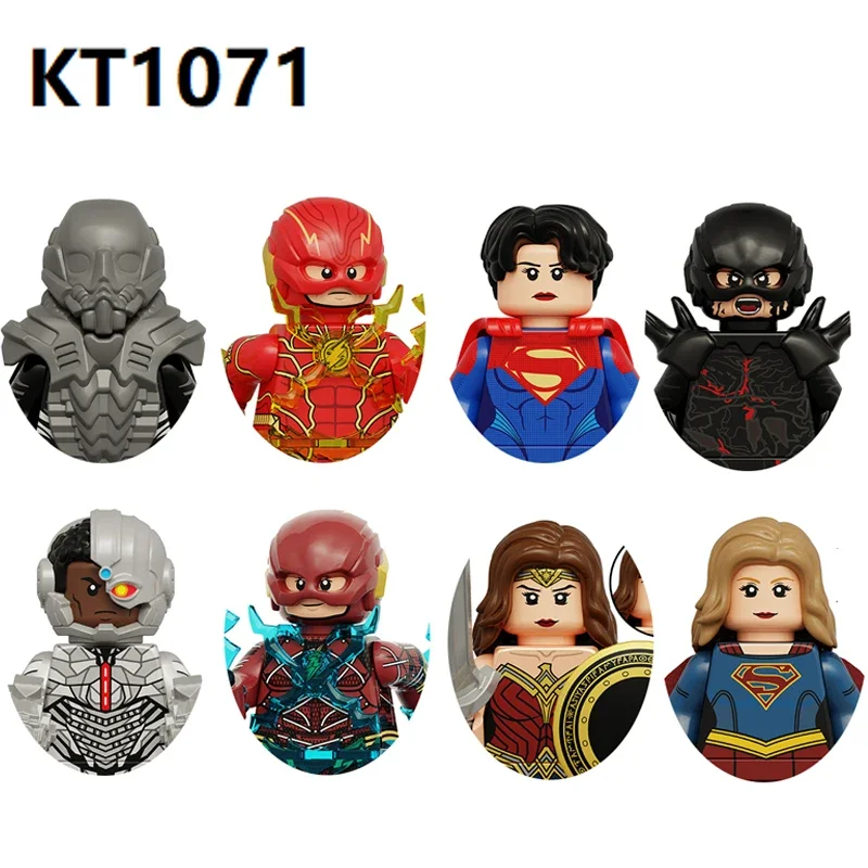 Blocos de construção de herói para crianças, Action Figure Anime, Bonecas Flash Wonder Woman, Image Puzzle, Assembly Toy Bricks, KT1071