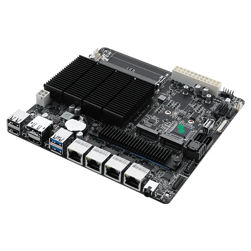 اللوحة الأم J4125 Mini-ITX 4 i226-v 2.5GbE Port لأجهزة NAS/Firewall ذات 6-Bay، Dual DDR4، M.2 NVMe 2280، 6 SATA3.0