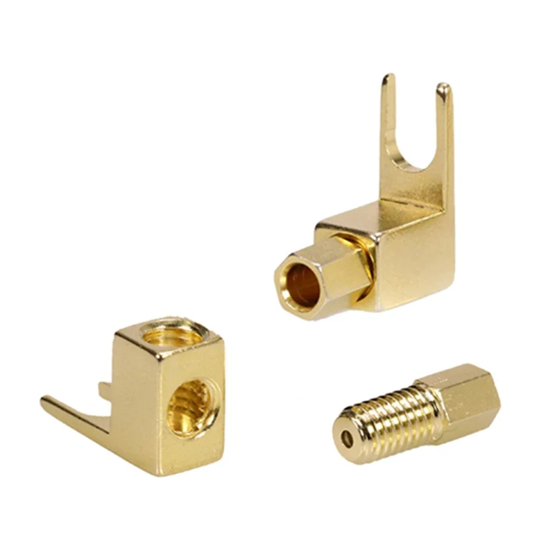 

ABGG-Speaker Audio Amplifier Banana Connectors 10PCS Gold Plated Banana Plug Converter To Y Plug U-Shaped Design