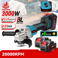 2000W 125mm Brushless Cordless Angle Grinder Variable 6 Speed Polishing Cutting Machine 588VF Power Tool For 21V 18V Battery