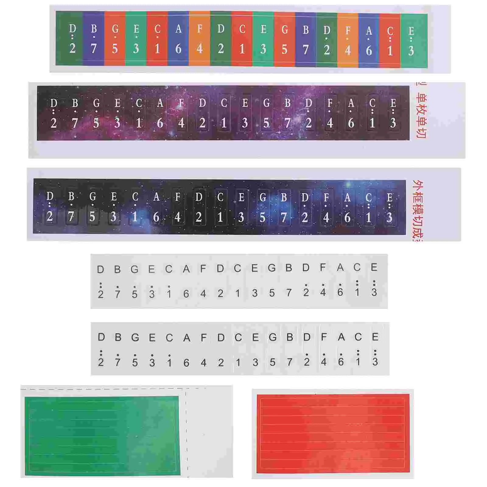 

5 Sets Finger Piano Note Sticker Training Stickers Beginner Accessories Removable Thumb Key Keyboard for Label Paper Learning