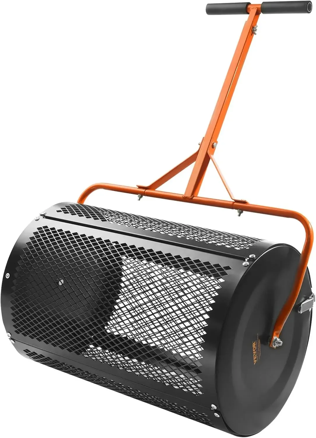 

Compost Spreader and Peat Moss Spreader, 24" Push/Tow-Behind Roller Lawn Spreader with Height Adjustable T Shaped Handle