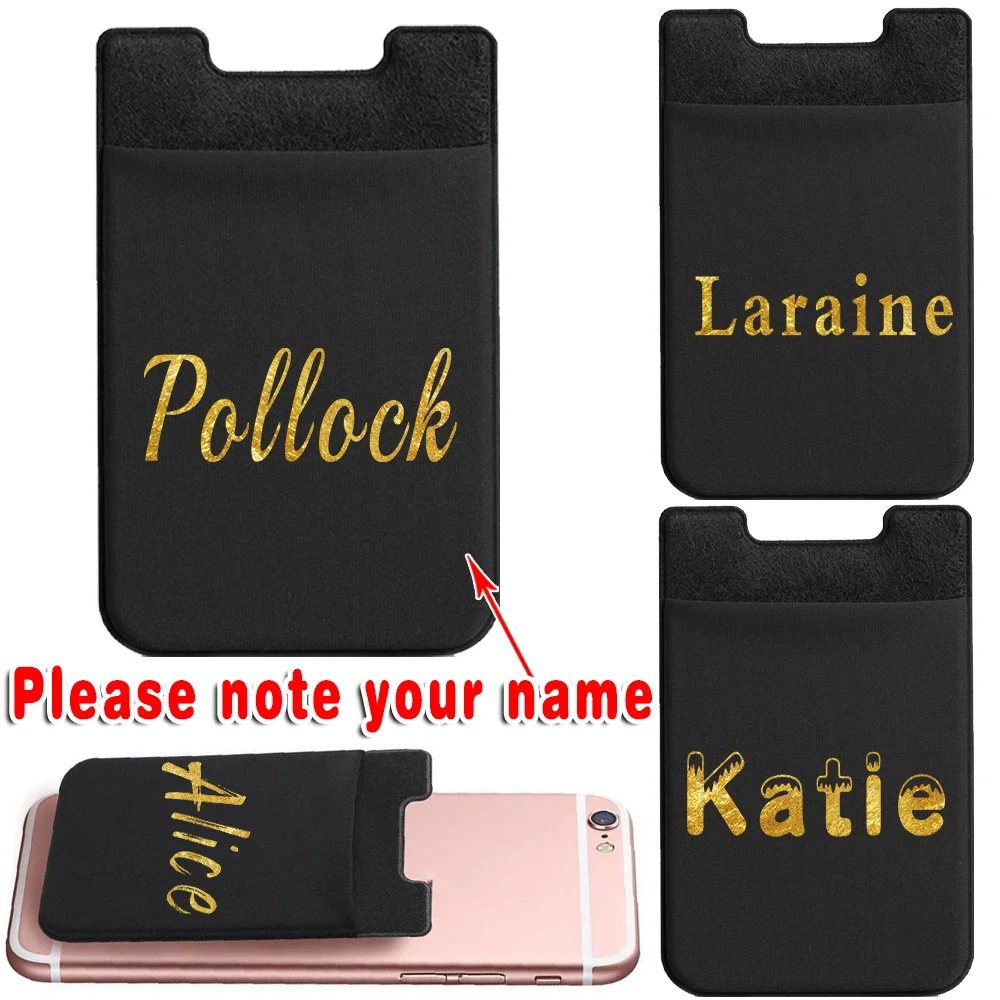 Personalized Customized Credit Card ID Card Holder with Self-adhesive Mobile Phone Card Box Attached on The Back.