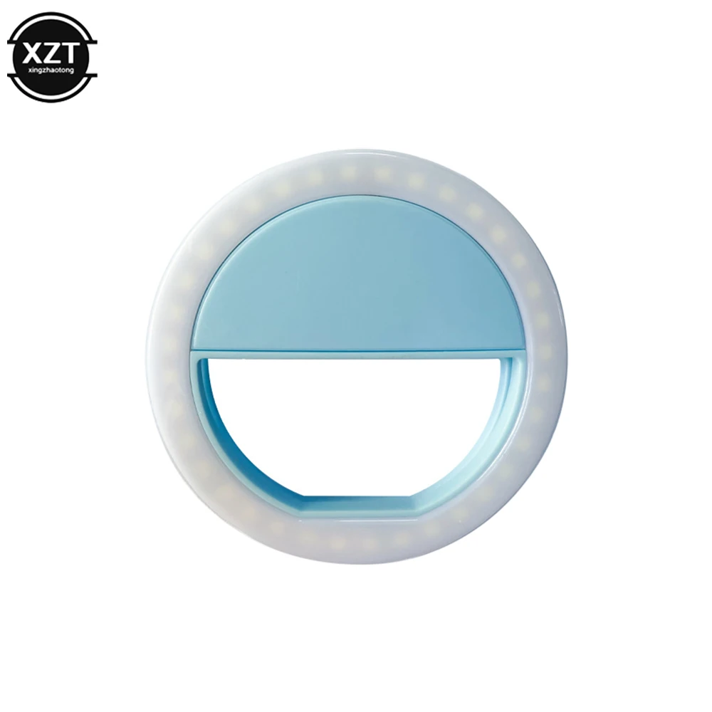 Cell Phone Fill Light LED Round Beat Light Selfie Live Fill Light Rechargeable Photo Light for iphone Samsung Xiaomi Huawei