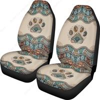 Boho Paw Print Car Seat Covers Full Set of 2 Vehicle Protector Front Seats Covers Stretchy Washable Car Accessories Bucket Seat