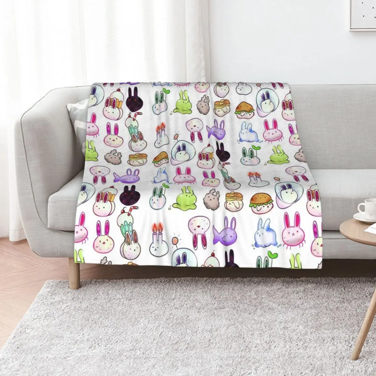

OMORI Bunnies Throw Blanket Soft Warm Blanket Gift for Grandparents
