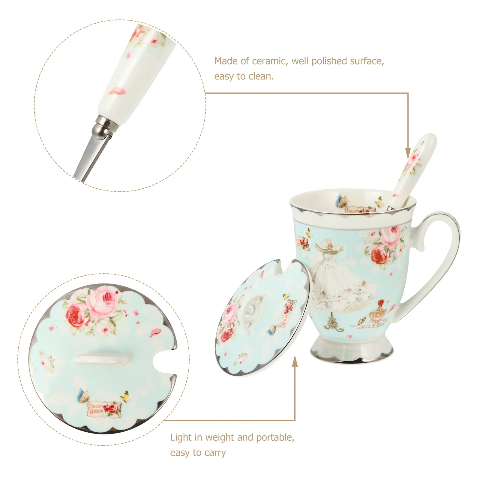 

1Set Ceramic Water Mug Polished Surface Coffee Cup Heat Resistant Goblet for Indoor Use Water Mug Outdoor Coffee Cup