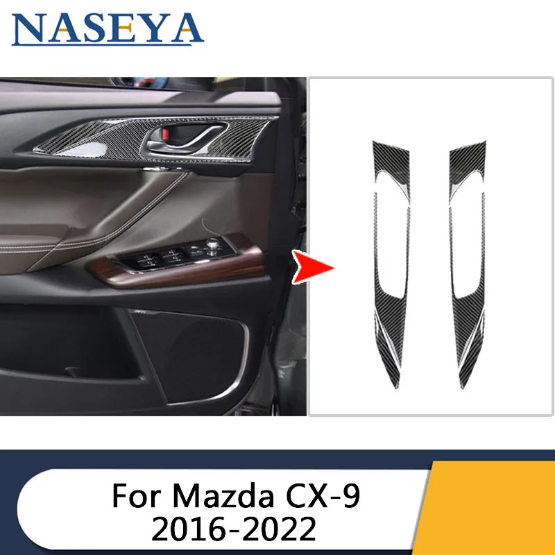 

Carbon Fiber Sticker For Mazda CX-9 2016 2017 2018 2019 2020 2021 2022 Front Door Handle Cover Trim Car Interior Accessories