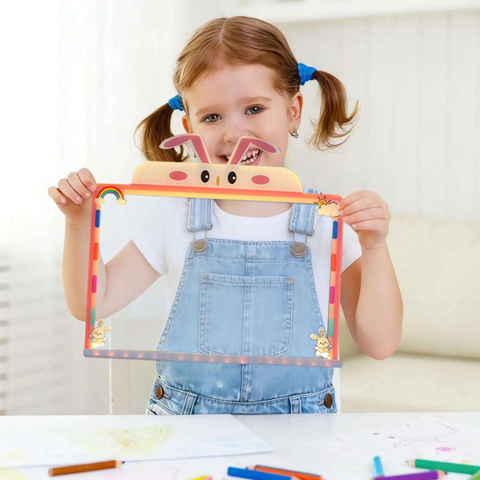 Planche à dessin LED, tablette à gribouiller scintillante pour enfants, bloc à dessin LED pour fête d'anniversaire, rassemblement, maison, école, salle de classe