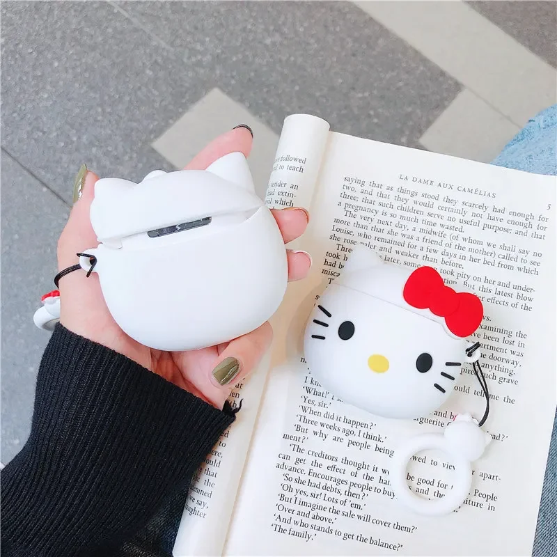 Hello Kitty Anime Sanrio Compatible Headphone Set Silicone PC Case AirPods 1/2/3 Pro/2 Apple Bluetooth Headphone Charging Case