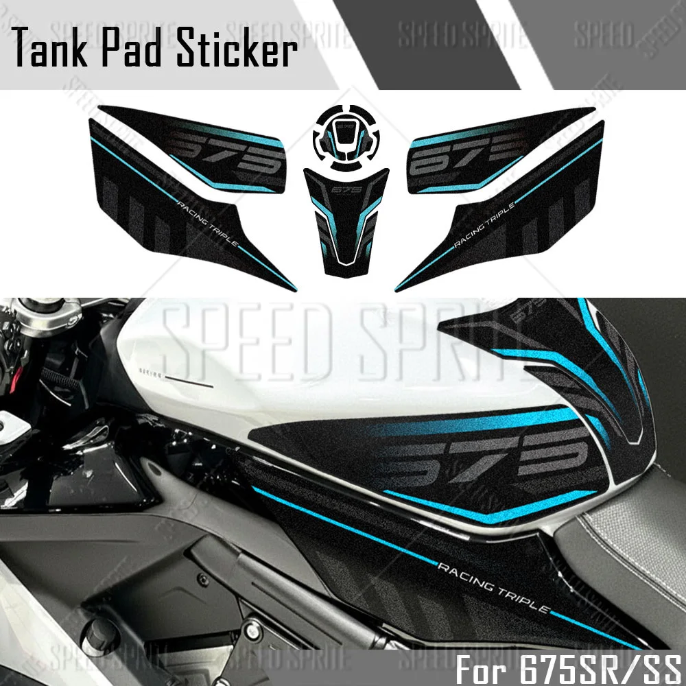 3M Motorcycle Fuel Tank Pad Stickers Protector Anti Slip Cover Tank Decals Accessories For 675SR 675SS 675SR-R 2025 2026