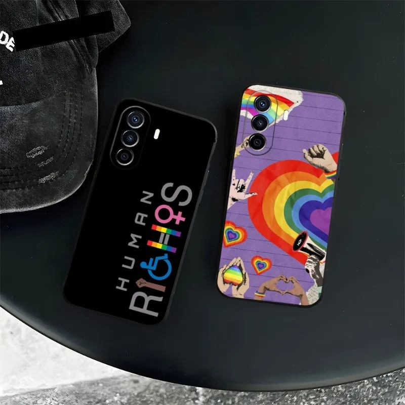 Equality Rainbow Pride Phone Case For Huawei P50 P30 P40 P10 P20 Lite Mate 40 Pro Plus Psmart Z 6 7 5 Fundas Back Cover