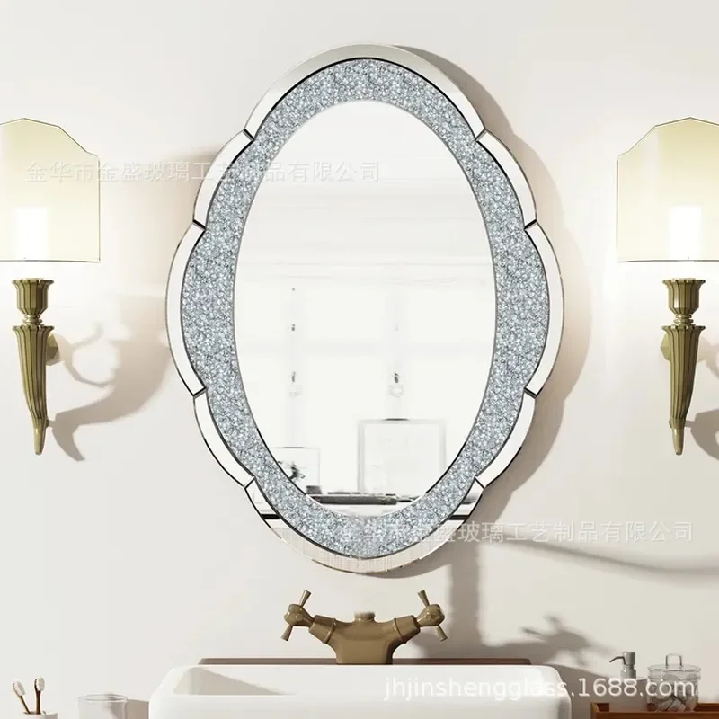 Silver Cloud Shape Broken Diamond Decorative Bathroom Mirror Makeup Mirror Furniture