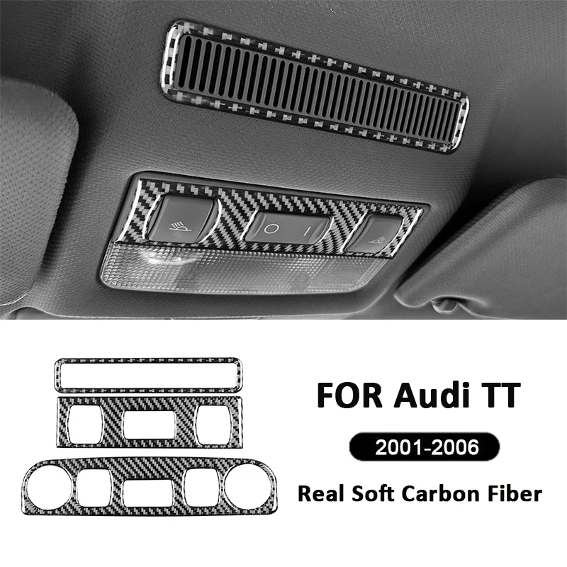 

Carbon Fiber Car Roof Reading Light Panel Book Lamp Cover Trim Interior Decoration Sticker For Audi TT 2001-2006 Auto Parts