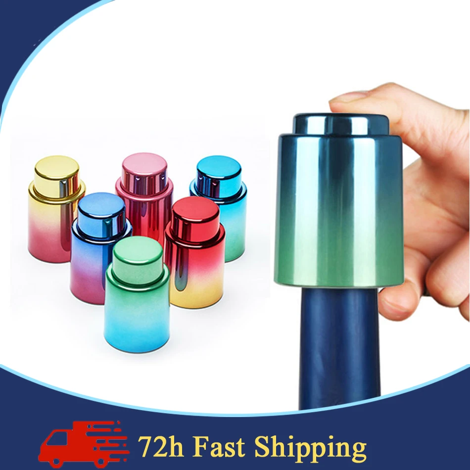 Vacuum Wine Bottle Stopper Sealed Storage Vacuum Memory Wine Stoppers Push Style Bar Tools Barware Red Wine Cork