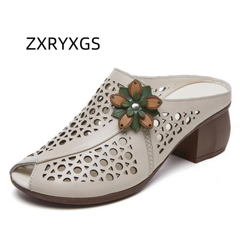 2025 Classic Retro Flower Summer Women Sandals Slippers Platform Wedges Sandals High Heels Genuine Leather shoes Fashion Sandals
