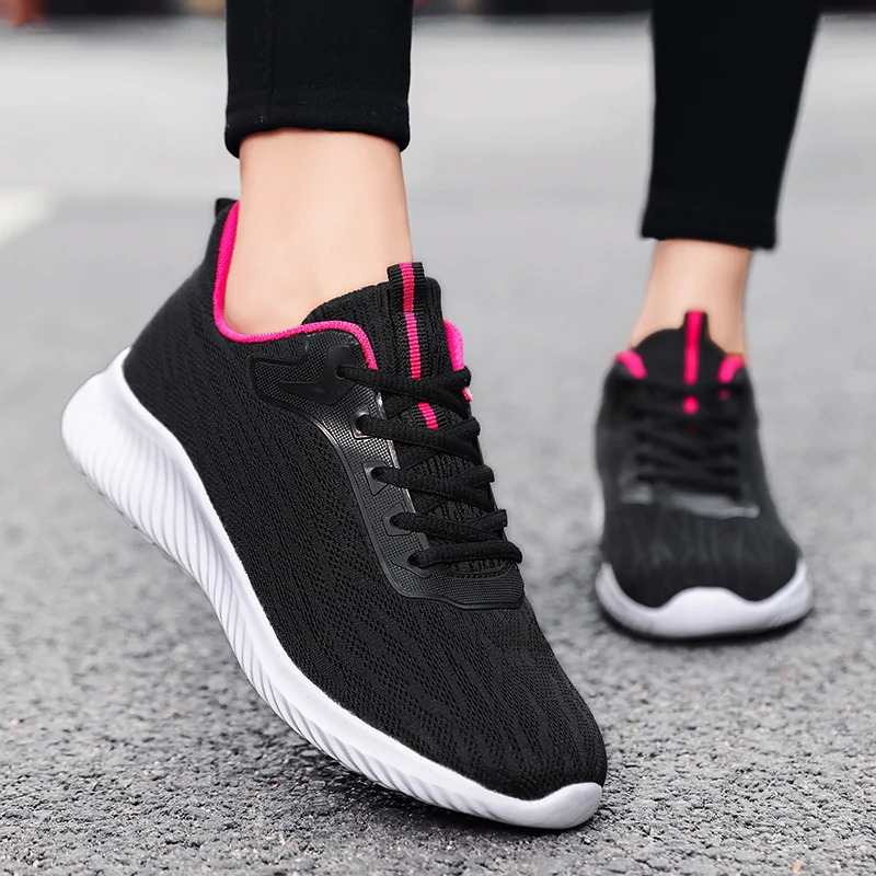 women's sneakers outdoor running shoes mesh casual walks shoe for women light jogging gym trainers tennis shoes sports lace-up