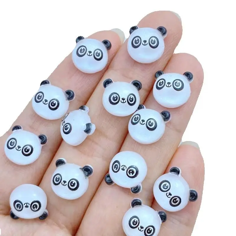 40Pcs New Cute 10-11mm Mini Lesser Panda Series Resin Flatback Ornament Jewelry Making Manicure Hairwear Accessories