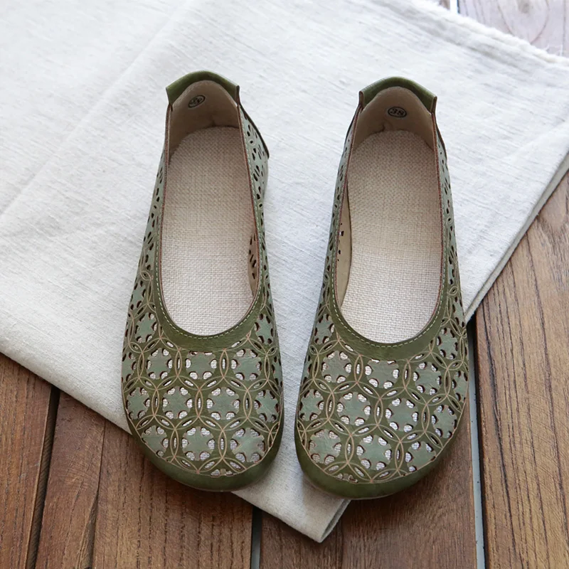 summer-breathable-hollow-out-cotton-flat-bottom-slip-on-women's-sandals-round-toe-soft-sole-flats-casual-slip-on-shoes