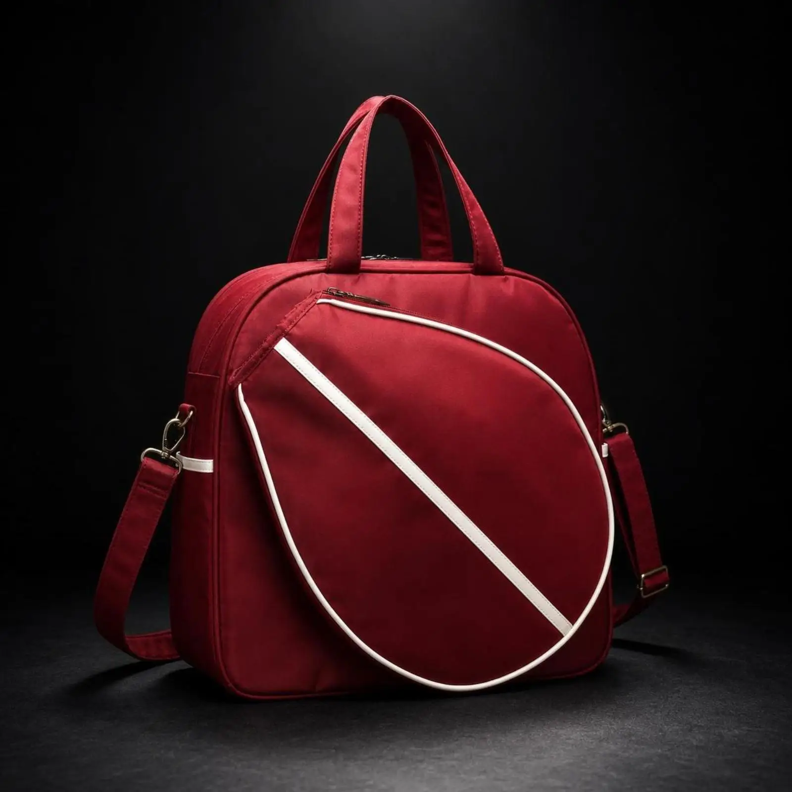 Compact Tennis Racquet Sports Bag for Travel with Side Pocket and Shoulder Strap for Pickleball Gear