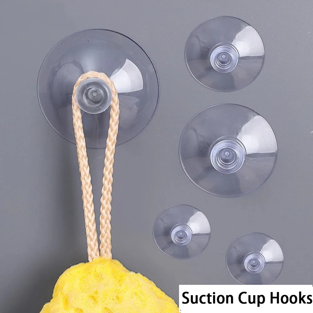 

5pcs Suction Cups Hooks Transparent Vacuum Sucker Hook for Kitchen Bathroom Car Window Party Wedding Glass Decor Hook Holder