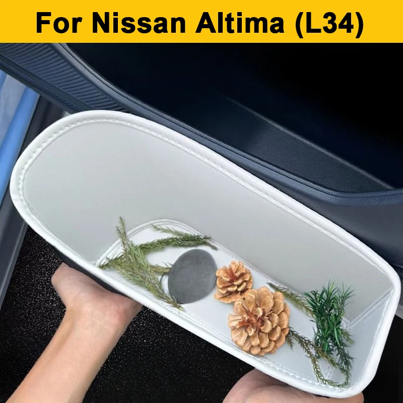 

For Nissan Altima L34 2019-2024 2025 Car Door Side Storage Box Front Rear Side leather Door Storage Organizer Tray Accessories