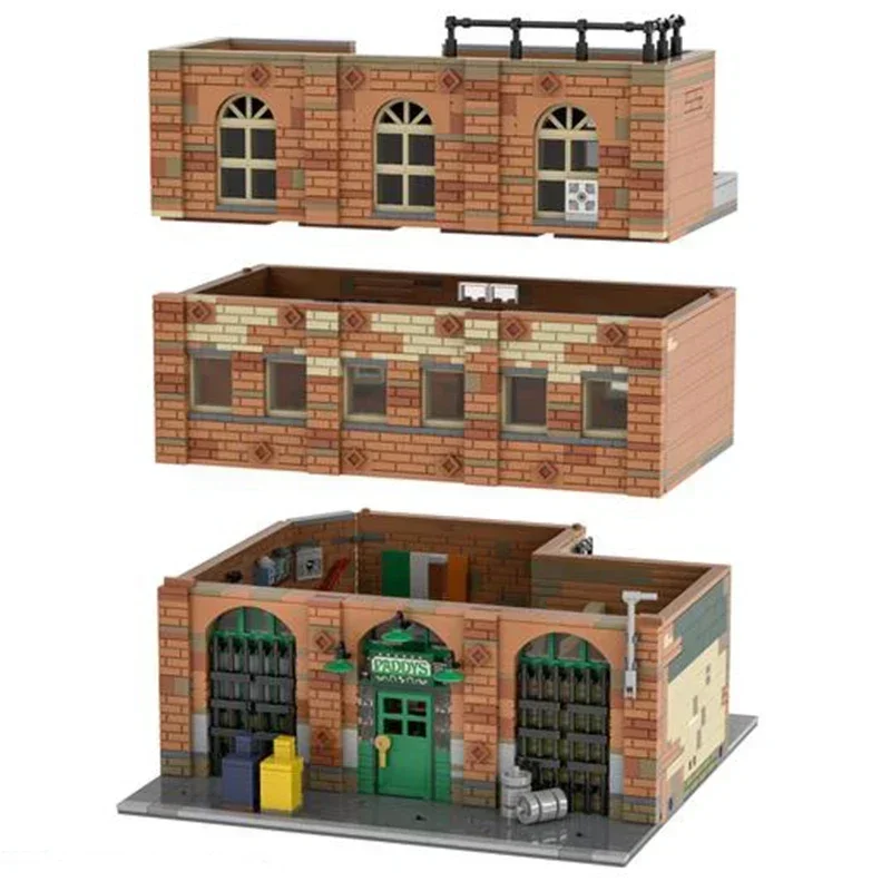 

Модель City Street View Moc, строительные кирпичи, знаменитый фильм, паб, технология, модульные блоки, подарки, рождественские игрушки, наборы «сделай сам», сборка