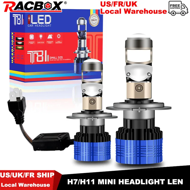 

H7 LED Mini Lens 100W H11 LED Light Bulb Projector Lens Auto LED Headlight Bulbs Low Beam Headlight Canbus Bulb Auto Lamp