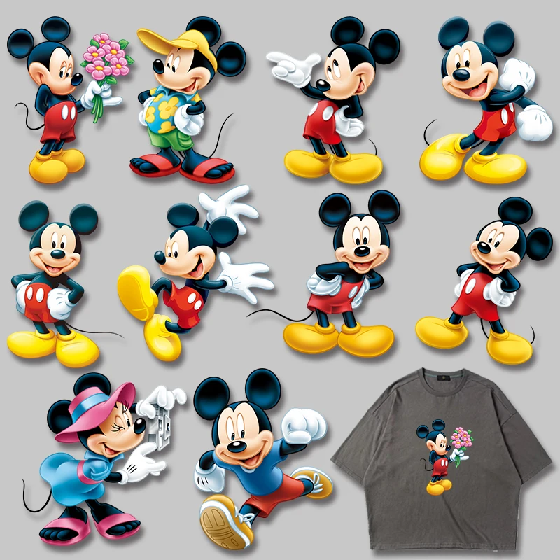 

Mickey Minnie Character Patch for Clothing Heat Transfer PVC Patch Thermal Transfers Decals Patch Applique on Clothes