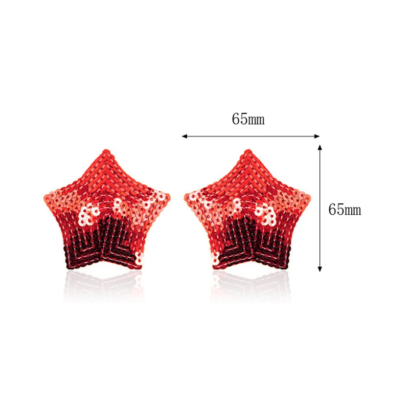 Star 2 PCS/LOT Body jewelry Sexy Nipple Cover Shape Sequined Five-pointed star Women Red nipple sticker fashion jewely