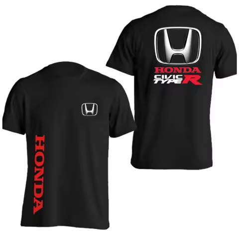 Honda Men's and Women's T-shirt Civic Type R Japan Car Tee Summer Riding Off-road Short-sleeved Spring Motorcycle Racing Top