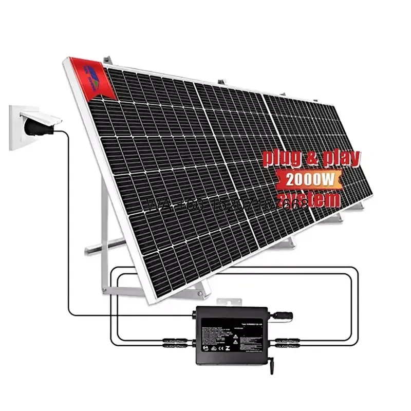Wmwmnu for Balcony Solar System Kit 800W Solar Energy Panel Structure Plug and Play