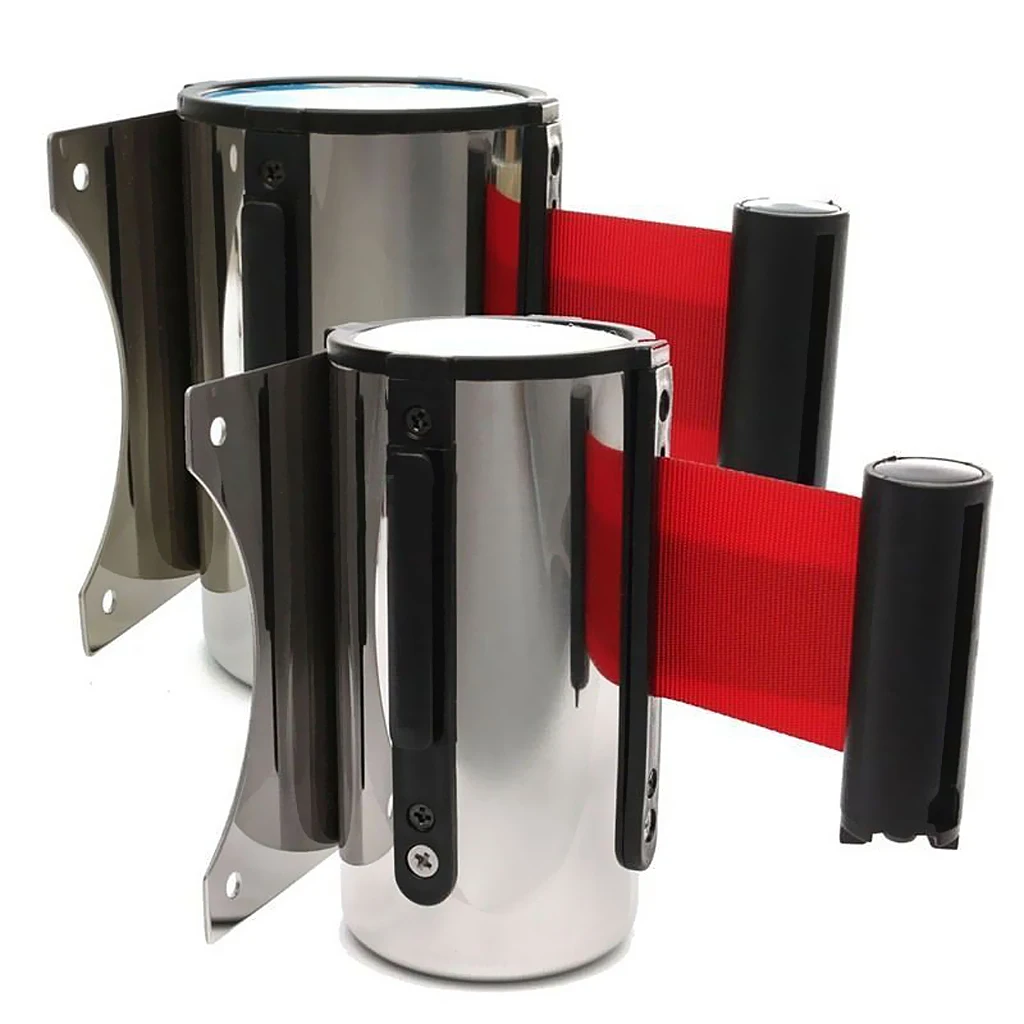 Retractable Stanchion Queue Belt Ribbon with Mounting Kit Stainless Steel Crowd Control Barrier for Exhibition Public Area 2