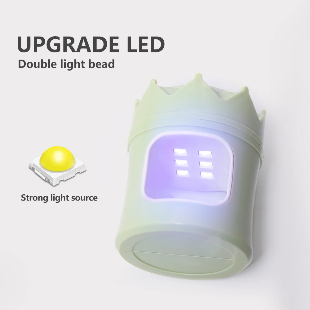 مصباح أظافر LULAA-Crown بالأشعة فوق البنفسجية ، مجفف أظافر صغير محمول مع كابل USB ، مجفف طلاء جل ، استخدام منزلي للسفر ، هدية ، 18 وات