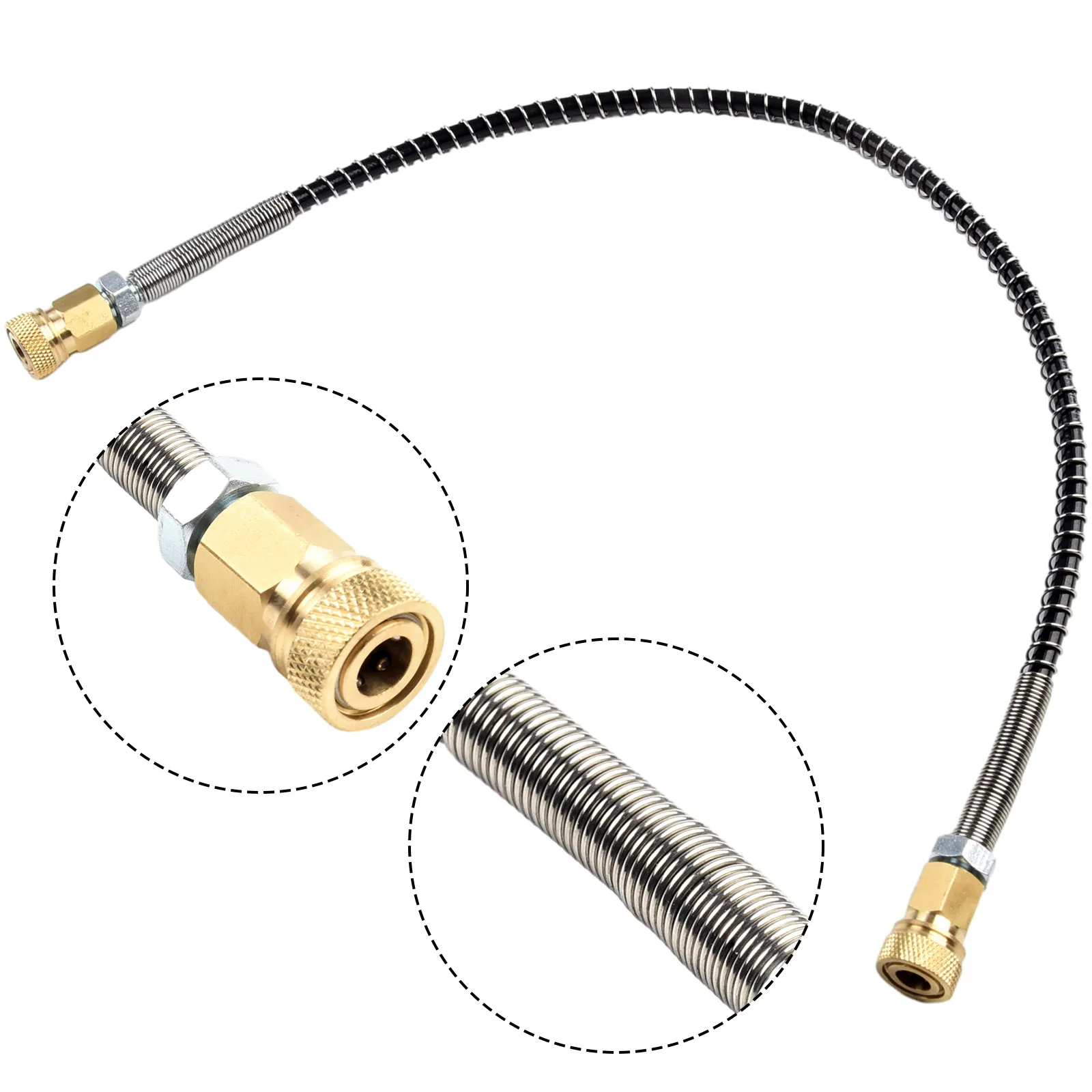50cm 1.64ft M10×1 High Pressure Hose 63mpa Air Compressor Air Pump Filling Station Hose With Female Connector Pneumatic Parts