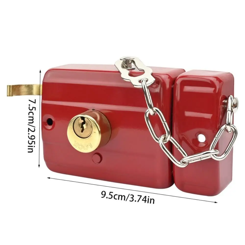 

Iron Anti-theft Door Lock Single Cylinder Key Included Heavy Duty Lock Durable Retro Style Security Door Lock Furniture Hardware
